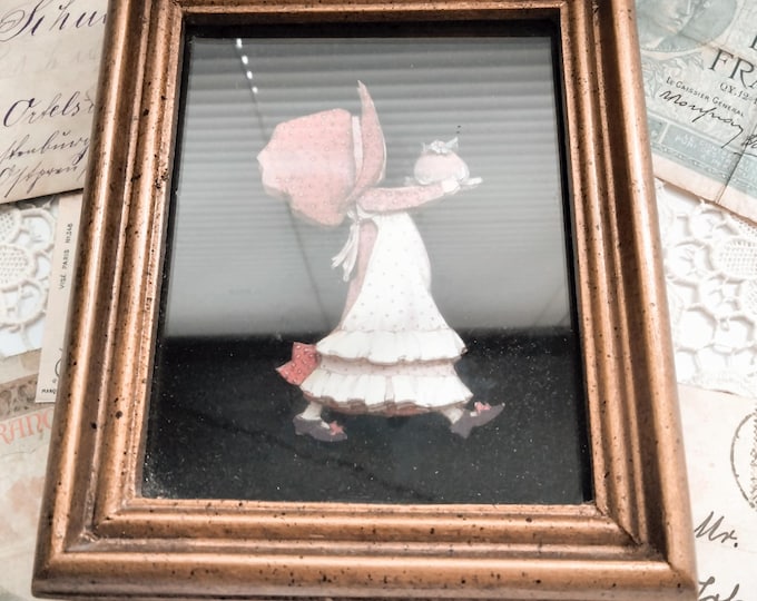 Vintage Shadowbox Layered 3D Holly Hobbie Style Wall Decor