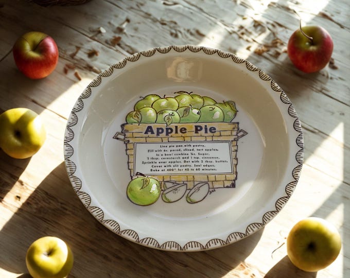 Vintage Ceramic Apple Pie Plate