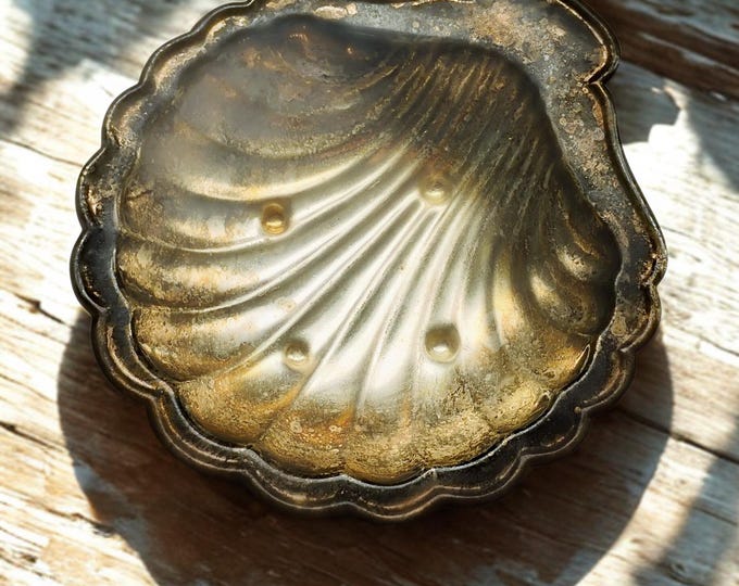 Vintage Silver-Plated Shell Trinket Dish