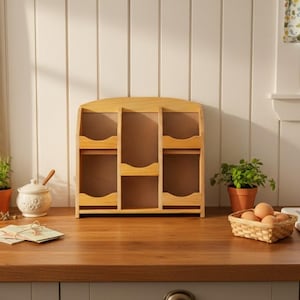 Vintage Wooden Spice Rack | Apothecary Shelf