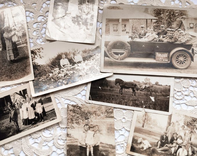 Lot of 10 Mystery Vintage Black & White Photographs | Junk Journaling, Ephemera, Scrabooking