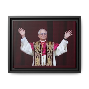 Pope Leo XIV Habemus Papem Framed Multi-color Wall Decor, Religious Gift, Catholic Home Décor, Pope Leo XIV Photograph at the Papal Window