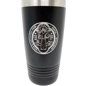 Saint Benedict Medal Tumbler / Catholic Travel Mug / Saint Benedict Coffee Cup