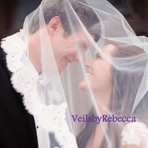 Ivory Vintage Lace Cathedral veil, 2 tiers lace chapel veil, drop lace veil in cathedral, 2 tiers blusher lace cathedral veil V641