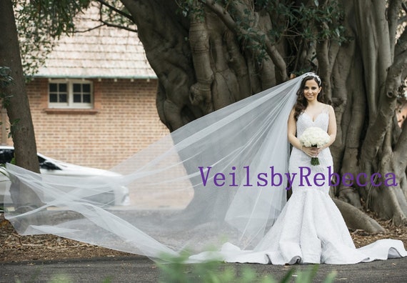Royal Cathedral Bridal Veil Drop Wedding Veil