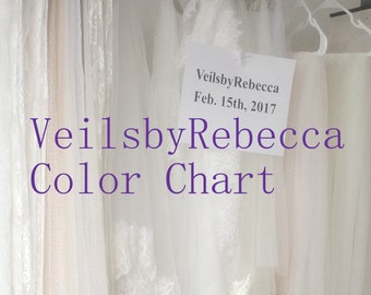 New Color Chart/Color Swatch for Wedding Veils of VeilsbyRebecca