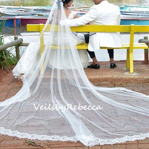 1 tier French Chantilly Cathedral Mantilla Wedding Veil, Ivory Chantilly eyelash lace 1st Communion  Spanish Mantilla Wedding Veil V610