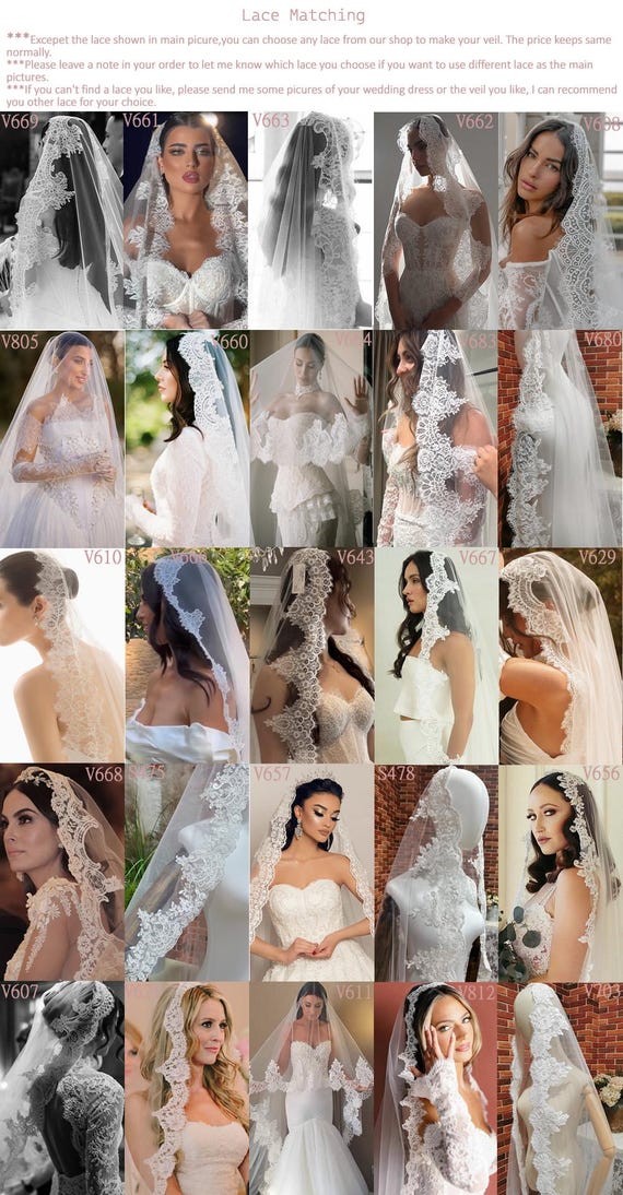 Ivory Cathedral Royal Wedding Veil V902D: Sequins Floral  display picture 1