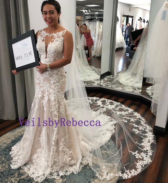 5 Metri Veli da Sposa Velo da Sposa Bordo in Pizzo Applique Pizzo Paillettes Velo di Cattedrale Lungo A 2 Livelli con Pettine per Sposa,Ivory 5 Metri Veli da Sposa Velo da Sposa Bordo in Pizzo Applique Pizzo Paillettes Velo di Cattedrale Lungo A 2 Livelli con Pettine per Sposa,Ivory