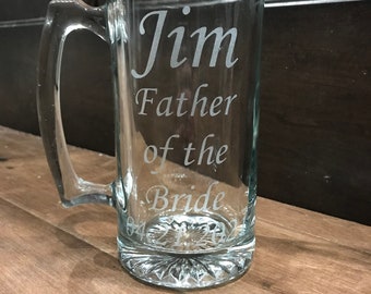 Father of the Bride Beer Mug: Custom Name and Date