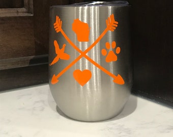 Wine Tumbler: Pheasant Hunting Design, Insulated (Custom State Available)