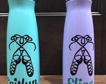 Irish Dance Water Bottle, Personalized Stainless Steel with Shoes or Dancer Design