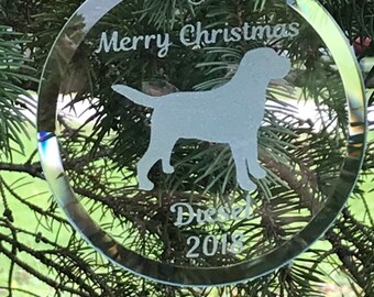 Dog Christmas Ornament, Dog Lover Gift, Personalized Christmas Ornament, Christmas Ornament, Etched Ornament