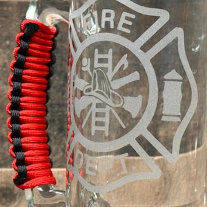 Personalized Firefighter Gift Beer Mug - Sandblast Etched image 4
