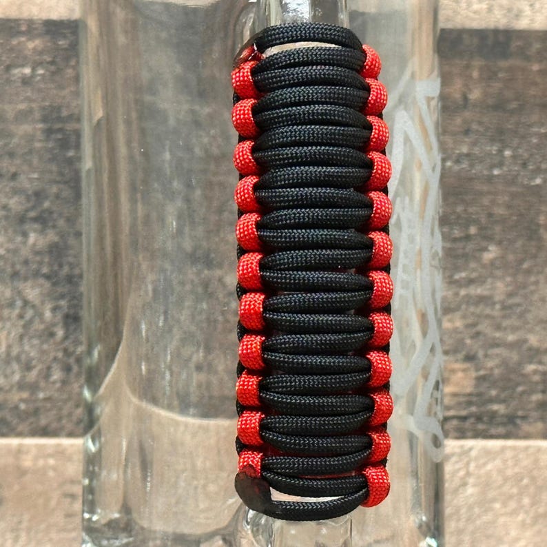Personalized Firefighter Beer Mug, Etched Fire Department Insignia, Paracord Handle Option image 6