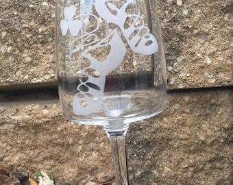 Irish Dance Wine Glass, Etched Ghillies Design, Stemmed or Stemless