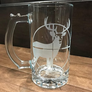 Deer Hunter Beer Mug: Buck Design, Personalized