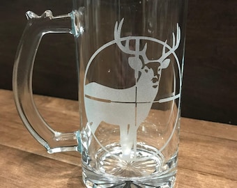 Deer Hunter Beer Mug: Buck Design, Personalized