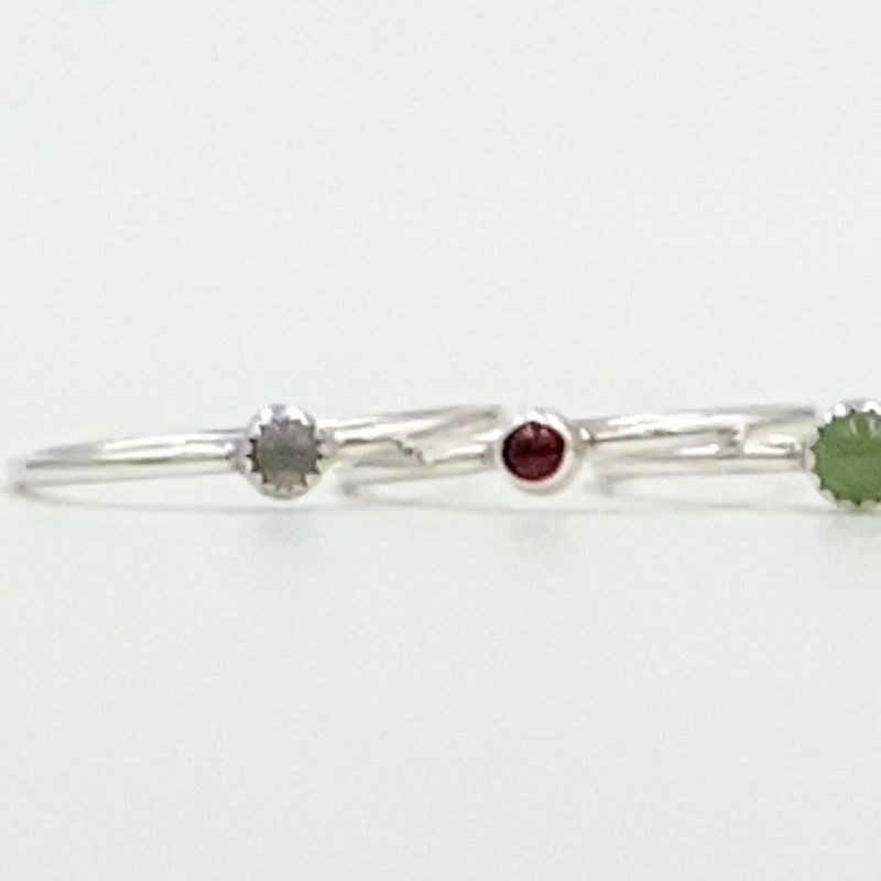 Gemstone Stacking Rings - Etsy