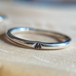 Dainty initial ring, Initial ring, Silver dainty ring, Silver initial ring, Initial jewelry, Stackable ring, Initial stackable ring, Ring