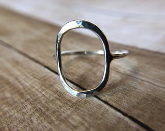 Sterling silver oval ring,Stackable rings,Sterling simple ring,Minimalist ring,Geometric ring,Sterling simple band,Gift for her,Bridesmaid