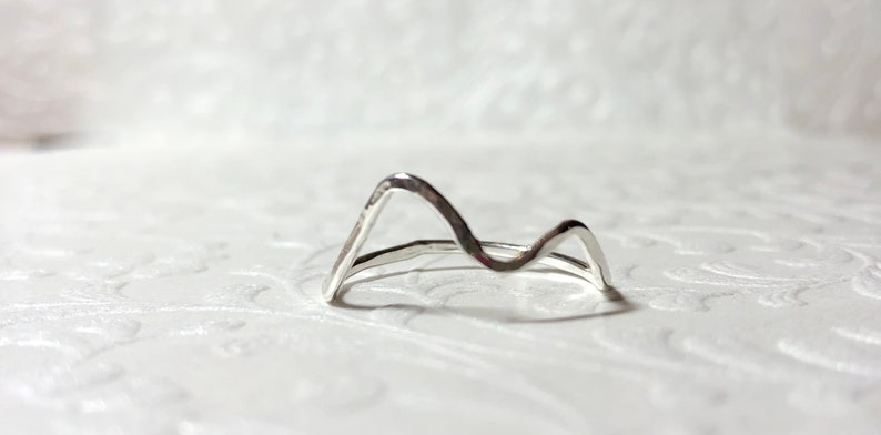 Sterling silver mountain ring,Sterling silver mountain ring,Sterling silver simple band,Gifts for her,Promise ring,Silver mountain ring image 2