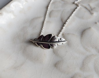 Handmade Sterling Silver Leaf Necklace, Dainty Nature Jewelry