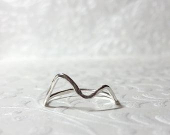 Sterling silver mountain ring,Sterling silver mountain ring,Sterling silver simple band,Gifts for her,Promise ring,Silver mountain ring