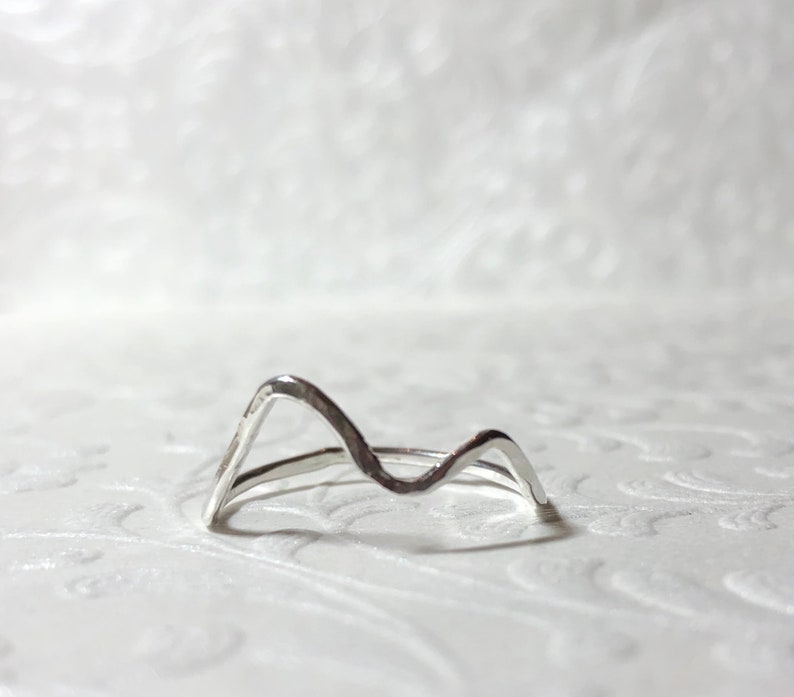 Sterling silver mountain ring,Sterling silver mountain ring,Sterling silver simple band,Gifts for her,Promise ring,Silver mountain ring image 1