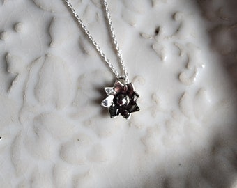 Handmade Sterling Silver Flower Necklace, Nature Inspired Jewelry
