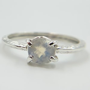 Moonstone solitaire ring, Moonstone ring, Birthstone jewelry, gifts for her, Statement ring, Promise ring, .925 sterling silver ring, Unique