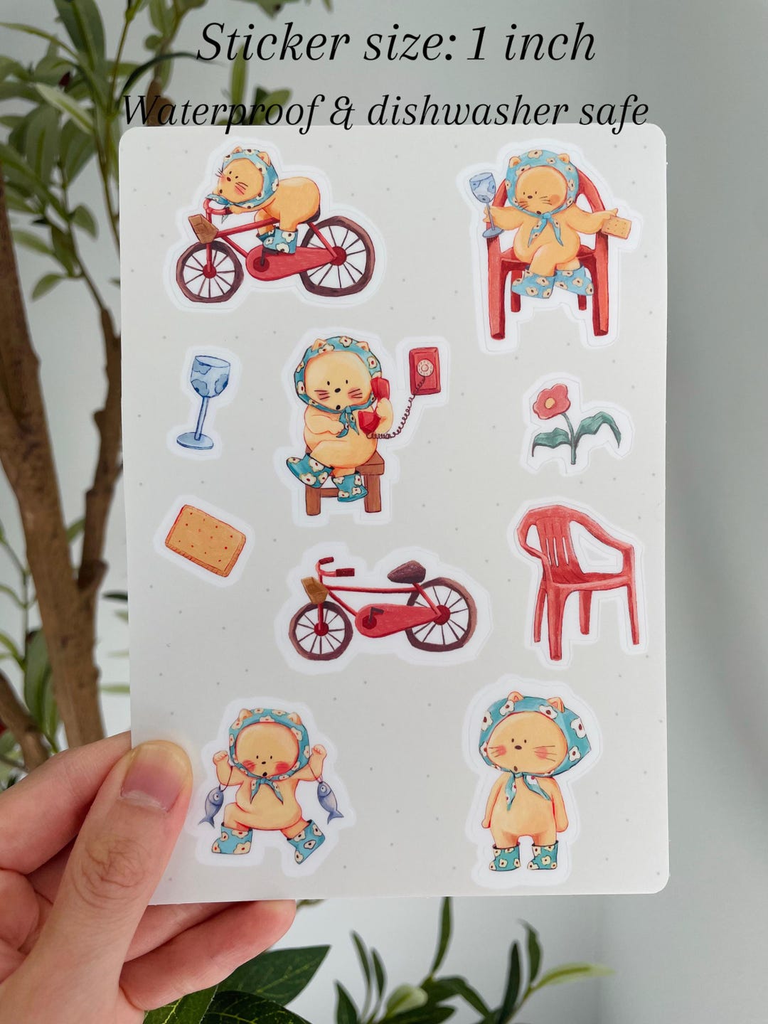 Orange Cat Sticker Sheet: Waterproof Vinyl Decals - Etsy