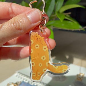 Orange cat keychain| Cat keychain| Birthday gift| Cat mom| Cat dad| Cat lover gift