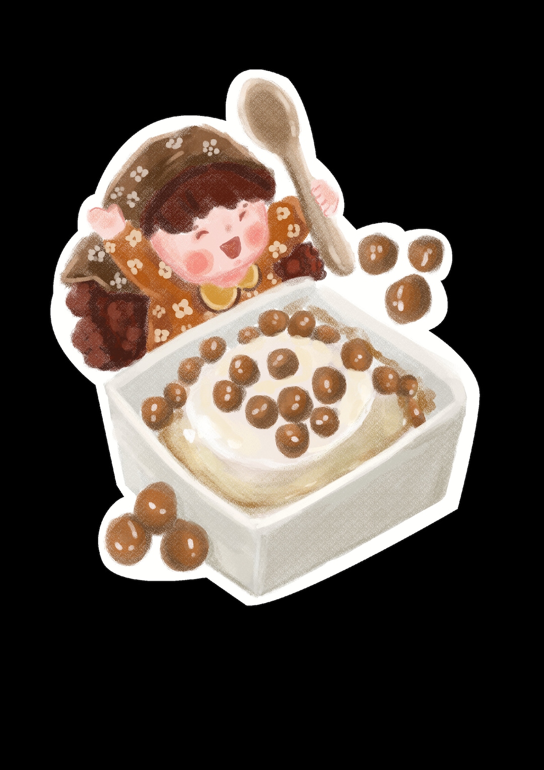 10pc Cute Vinyl Stickers Tofu Pudding Boba Sticker Food Etsy