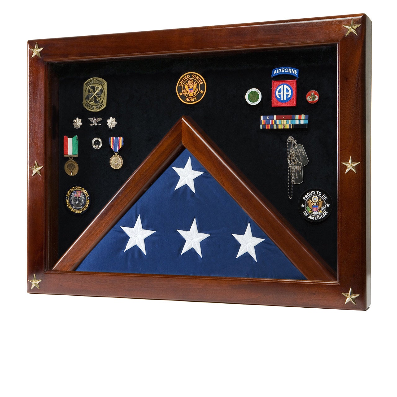 Federal Shadow Box For Memorial Flag Solid Mahogany Etsy