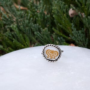 Butterfly Gold Pyrex Ring/Size 5/Butterfly Gold Pyrex/Butterfly Gold Corelle/Pyrex Jewelry/Pyrex Ring/Gift for her/Flower/Butterfly/Gift