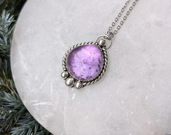 Amethyst Sterling Silver Necklace Mother's Day Gift for Her