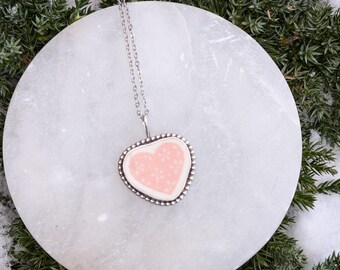 Forever Yours Corelle Heart Sterling Silver Necklace Vintage Pyrex Jewelry Gift