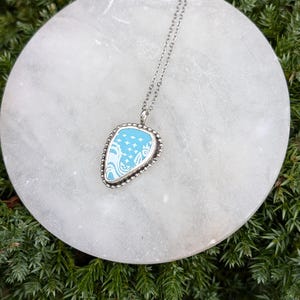 Blue Butterprint Pyrex Necklace Butterprint Blue Butterprint Pyrex Vintage Pyrex Pink Pyrex Spring Blossom Gift for Her Mother&#39;s Day