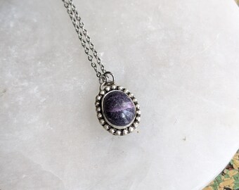 Dark Lilac Stichtite Sterling Silver Necklace Mother's Day Gift for Her