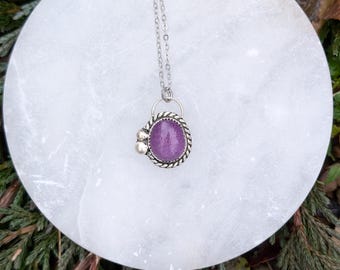 Lilac Stichtite Sterling Silver Necklace Mother's Day Gift for Her