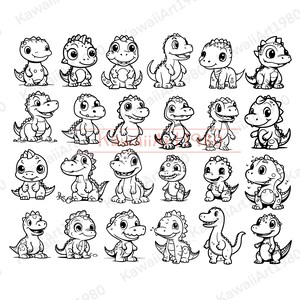 24 Dinosaur Baby Svg, Dinosaur Clipart, Juraaic Svg, Dinosaur Svg Bundle, Svg file for cricut by KawaiiArt1980 image 2