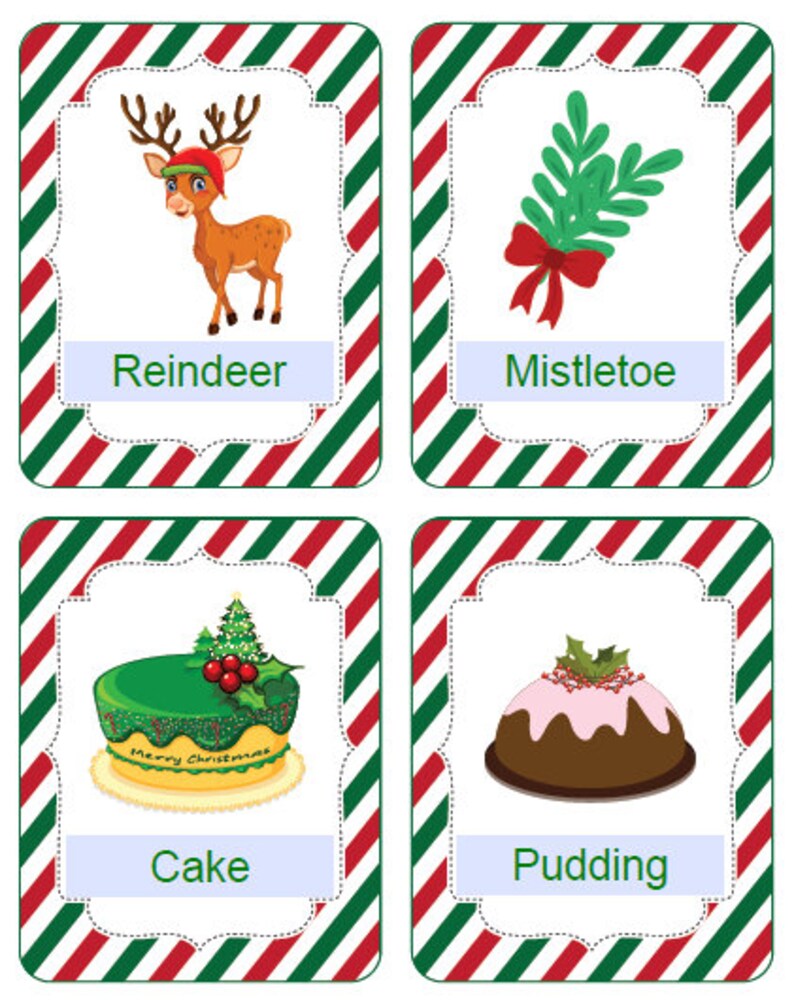 Merry Christmas Flash cardsXmas elementsFlash Etsy