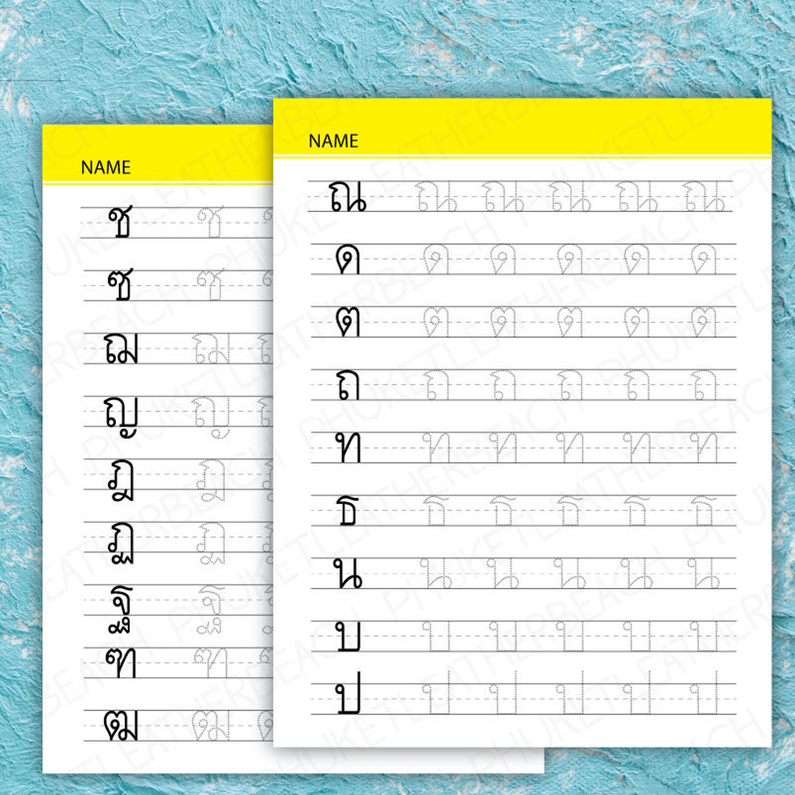 5 Pages Thai Alphabets Letters Tracing WorksheetPrintable | Etsy
