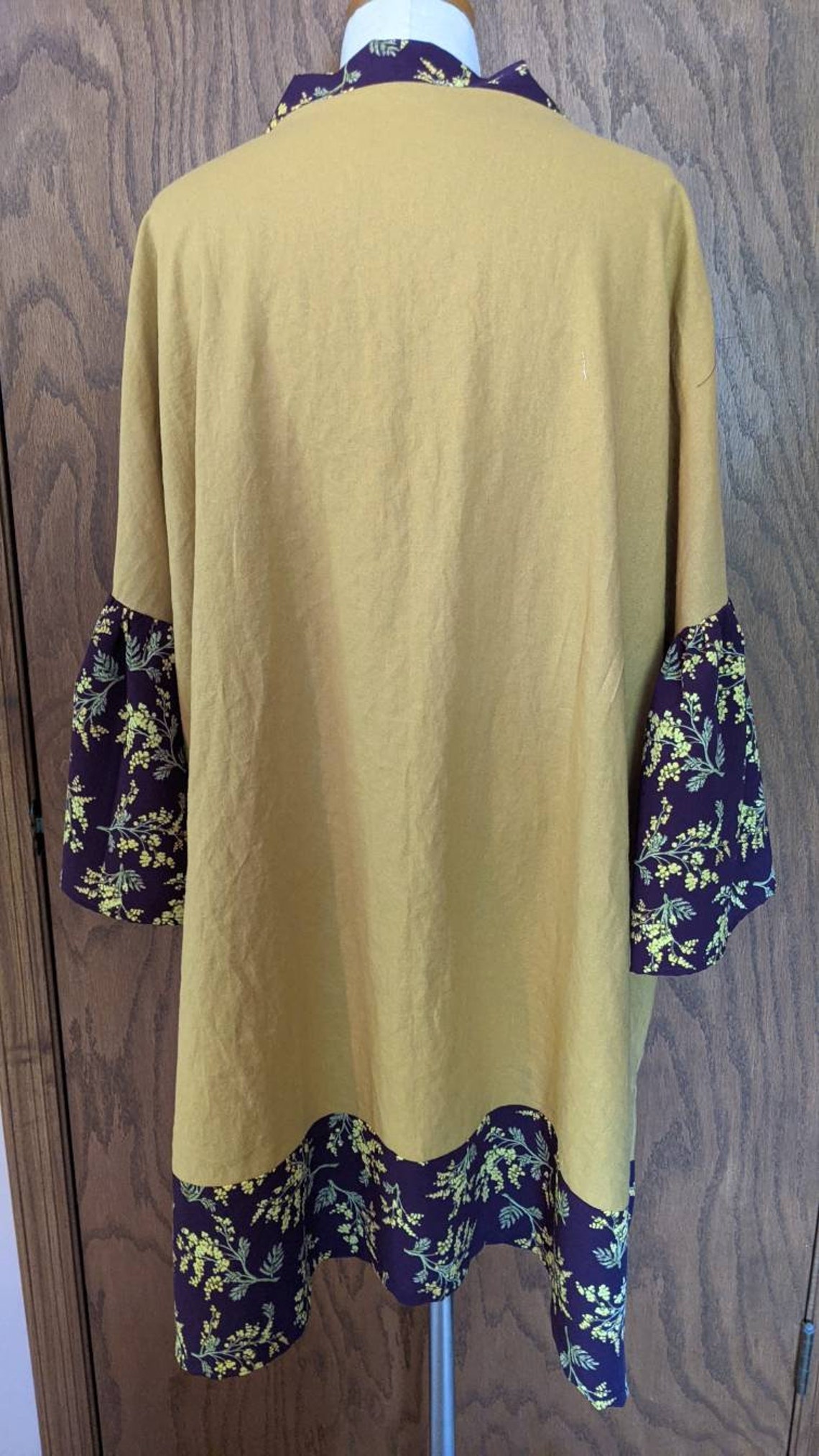 Loose Fitting Linen / Rayon Blend Jacket Contrast Gathered Etsy