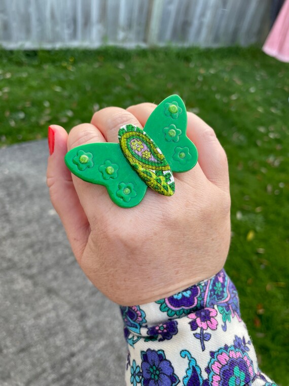Green butterfly ring new arrivals