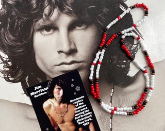 Jim Morrison Beaded Necklace - RED or GREEN