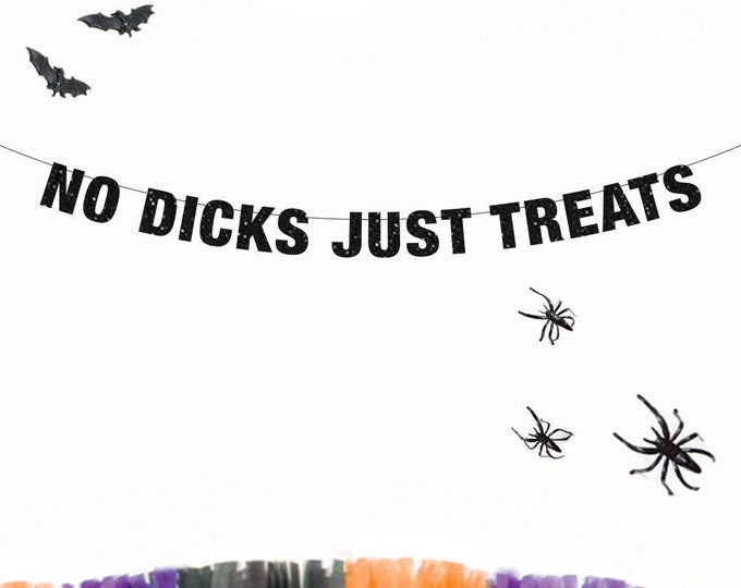 No Dicks Just Treats Halloween Banner, Lesbian Party Decorations, Bachelorette Halloween Party, Naughty Halloween Party, LGBTQIA