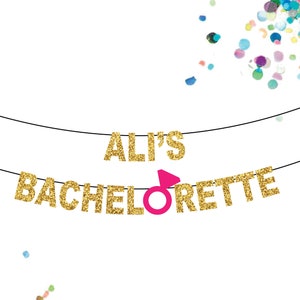 Bachelorette Party Decoration Banner Custom, Personalize Your Name, Bridal Shower Party Decor, Engagement Ring Sign image 1