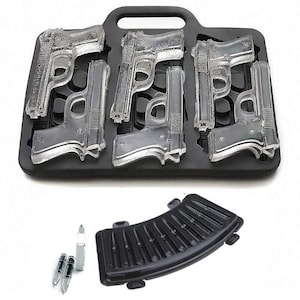 Gun or pistol Ice Cube Mold / Tray, Perfect for Fondant, Chocolate, Resin, DIY soap Jello, also bullet  ammunition cartridge rounds